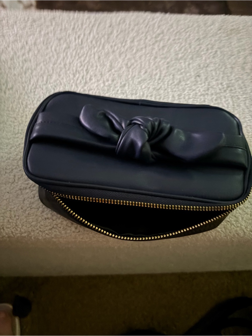 Mark & Graham Blue Cosmetic Case with Gold Zipper